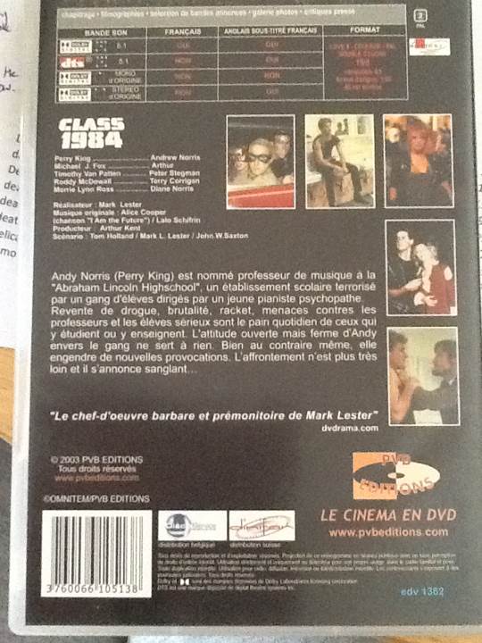 Class of 1984 DVD-R movie collectible [Barcode 3760066105138] - Main Image 2