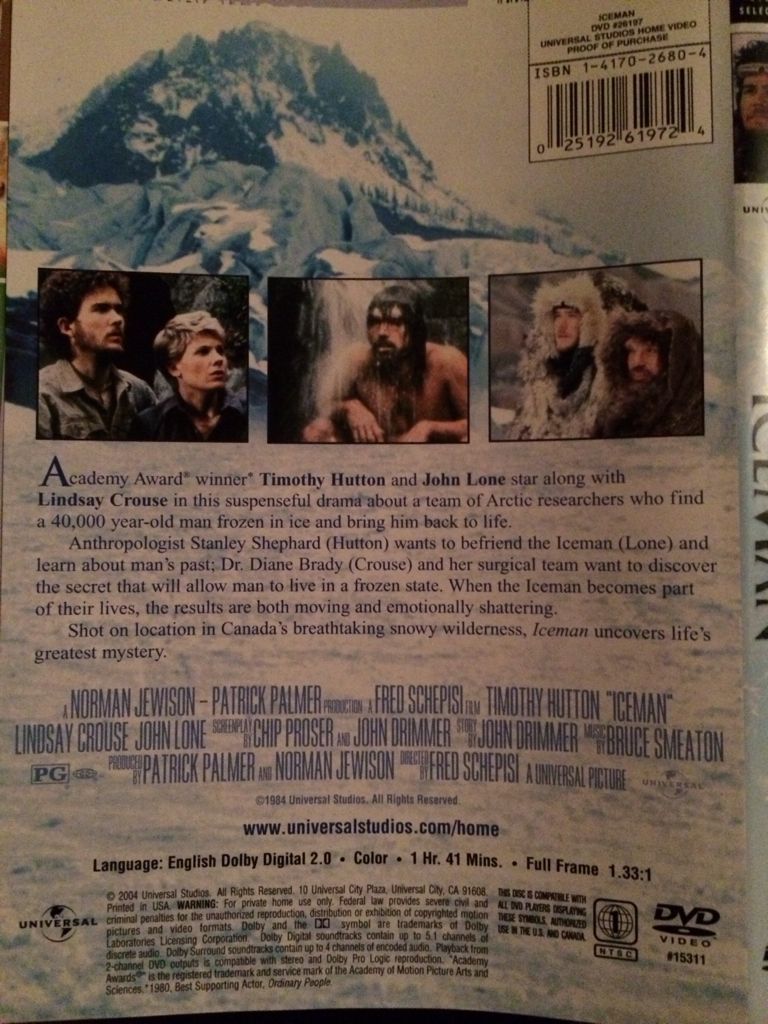 Iceman DVD movie collectible [Barcode 025192619724] - Main Image 2