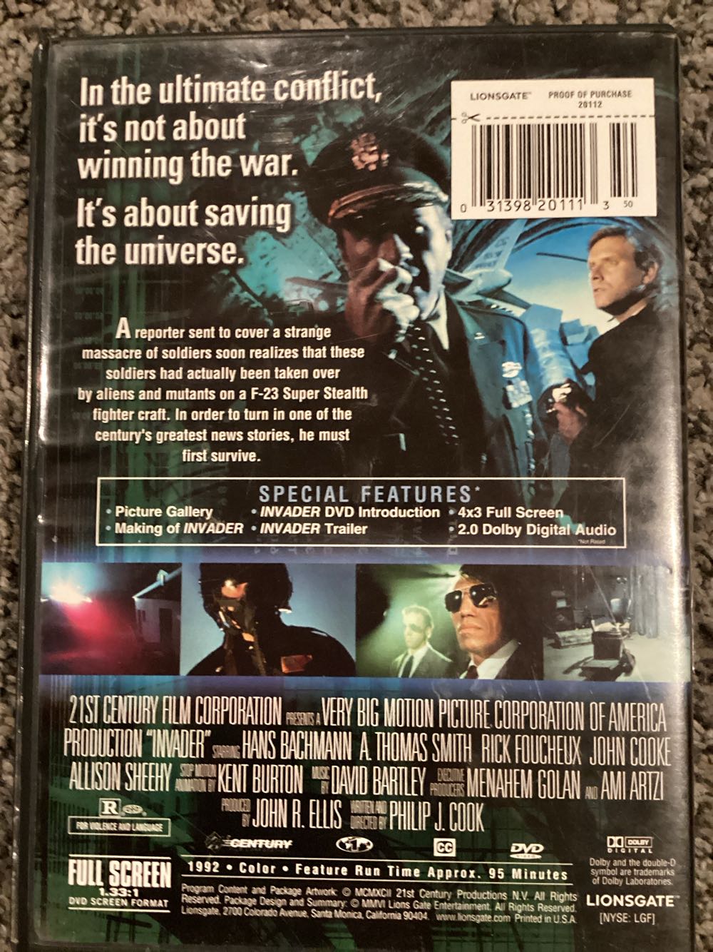 Invader DVD movie collectible [Barcode 031398201113] - Main Image 2