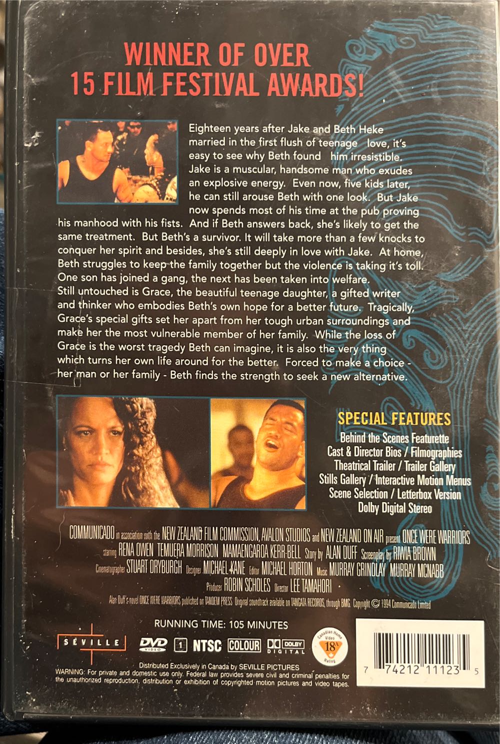 Once Were Warriors DVD movie collectible [Barcode 774212111235] - Main Image 2