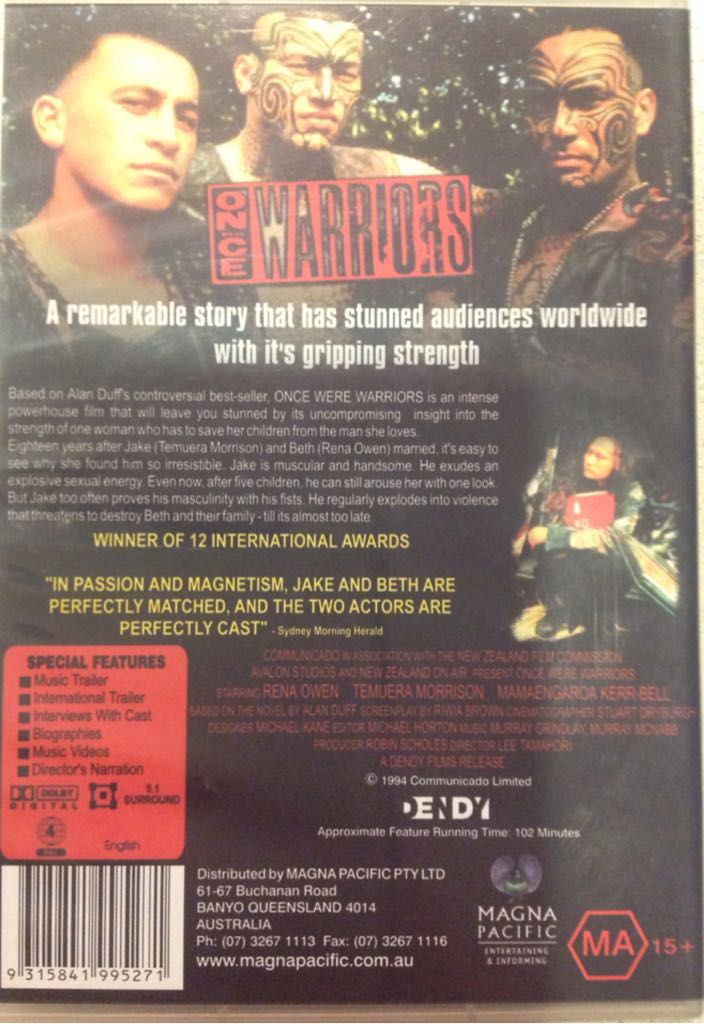 Once Were Warriors DVD movie collectible [Barcode 9315841995271] - Main Image 2