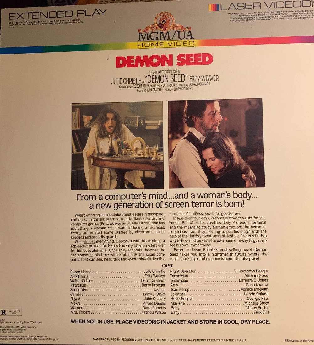 Demon Seed DVD movie collectible [Barcode 7321900501293] - Main Image 2