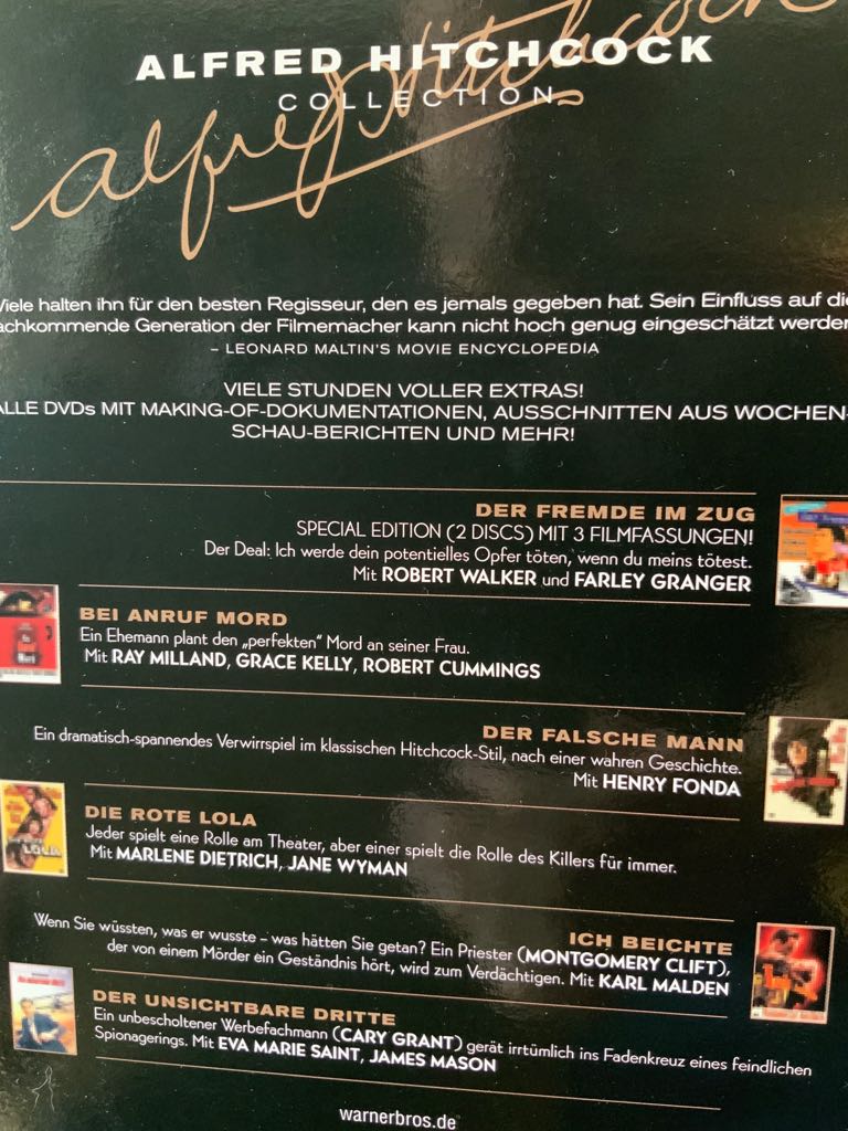 Alfred Hitchcock Signature Part Two DVD movie collectible [Barcode 7321921587962] - Main Image 2