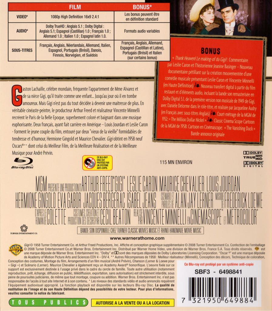 Gigi Blu-ray movie collectible [Barcode 883929020447] - Main Image 2
