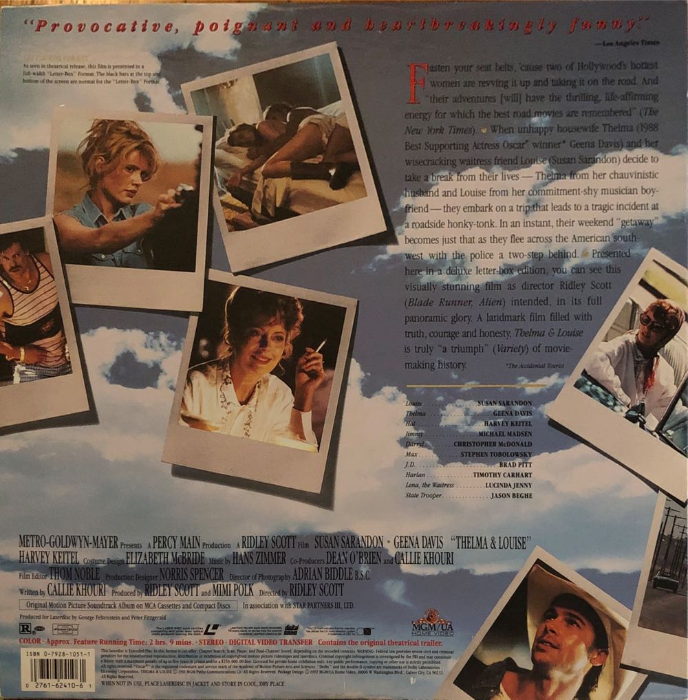 Thelma & Louise Laser Disc movie collectible [Barcode 027616241061] - Main Image 2