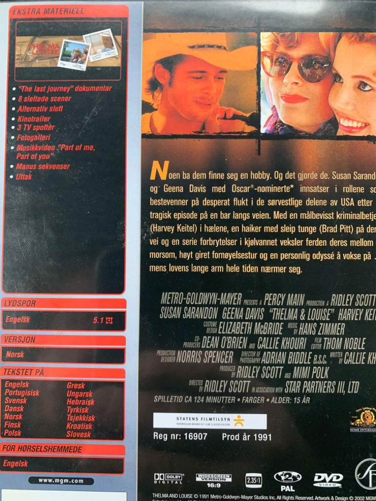 Thelma and Louise DVD movie collectible [Barcode 7036988004108] - Main Image 2