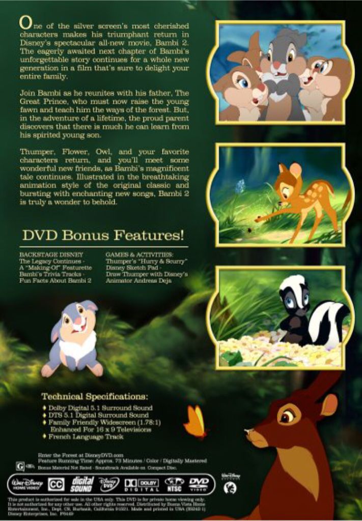 Bambi 2 DVD movie collectible [Barcode 8717418291402] - Main Image 2