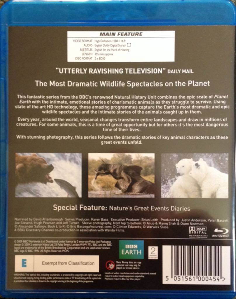 BBC Earth: Natures Great Events DVD movie collectible [Barcode 5051561000454] - Main Image 2