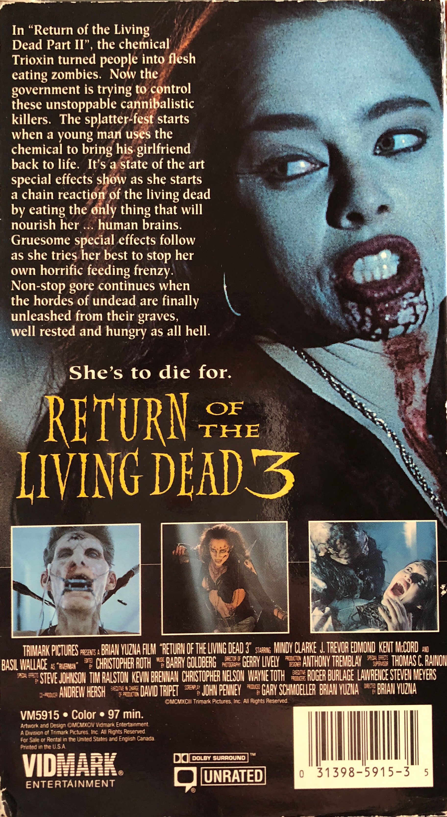 Return of the Living Dead: Part III VHS movie collectible [Barcode 031398591535] - Main Image 2
