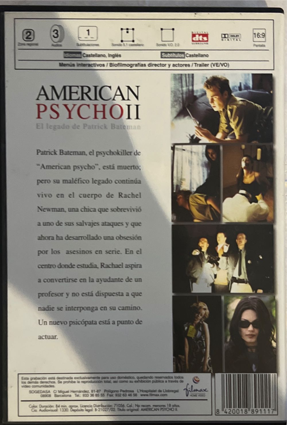 American Psycho II DVD movie collectible [Barcode 8017229438455] - Main Image 2
