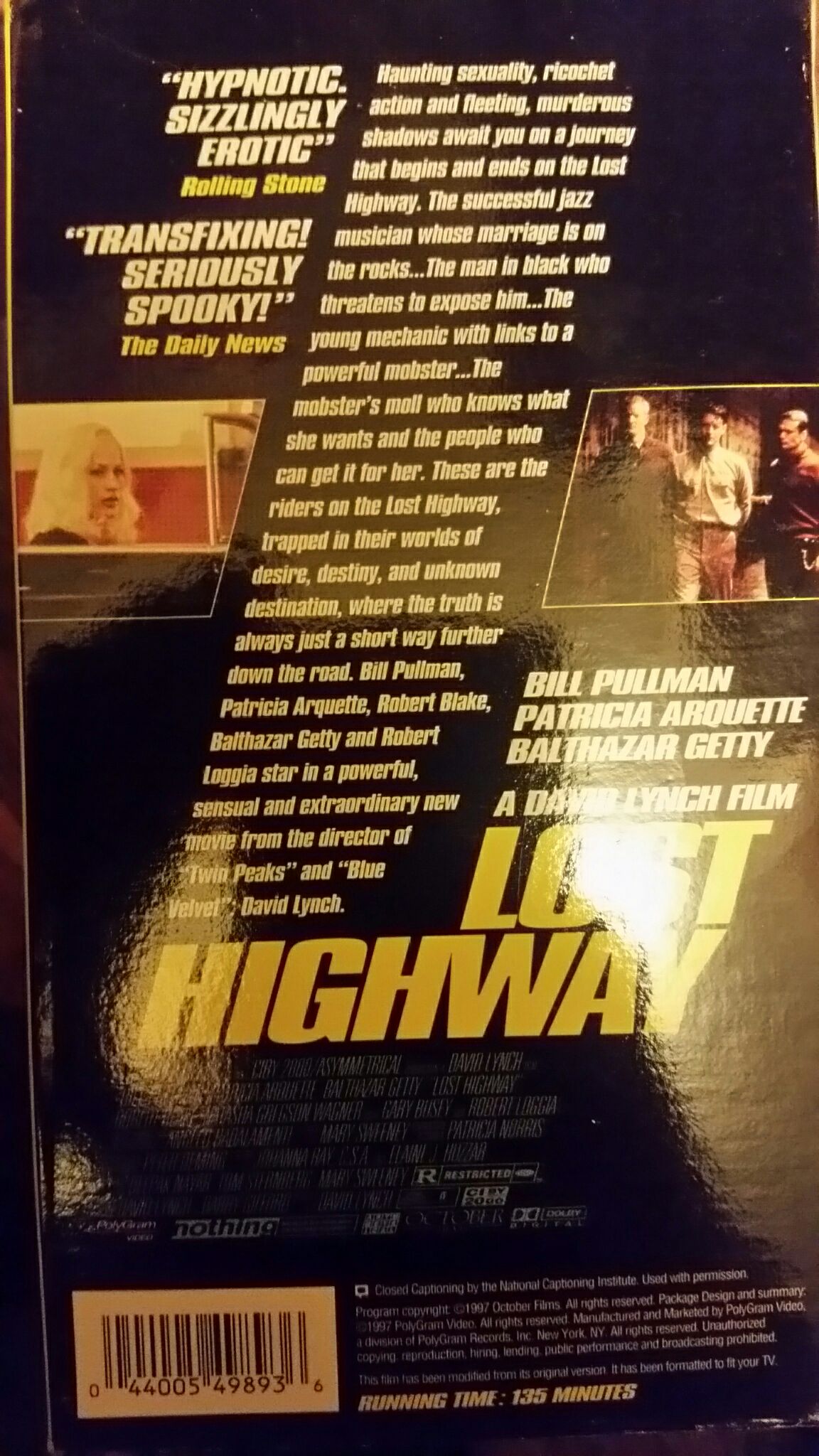 Lost Highway VHS movie collectible [Barcode 044005498936] - Main Image 2