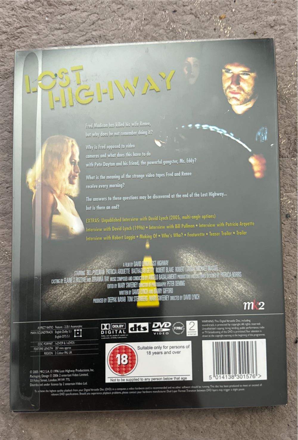 Lost Highway DVD movie collectible [Barcode 5014138301576] - Main Image 2