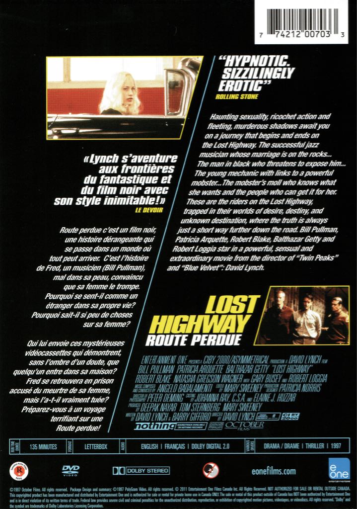Lost Highway DVD movie collectible [Barcode 774212007033] - Main Image 2
