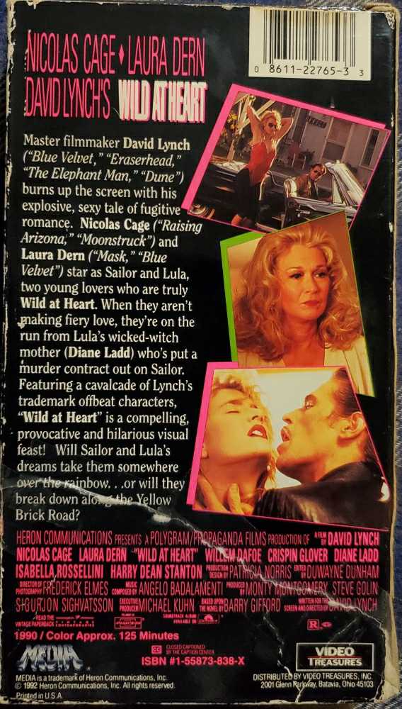 Wild at Heart VHS movie collectible [Barcode 086112276533] - Main Image 2