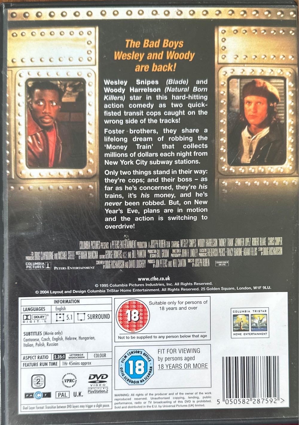 Money Train DVD movie collectible [Barcode 5050582287592] - Main Image 2