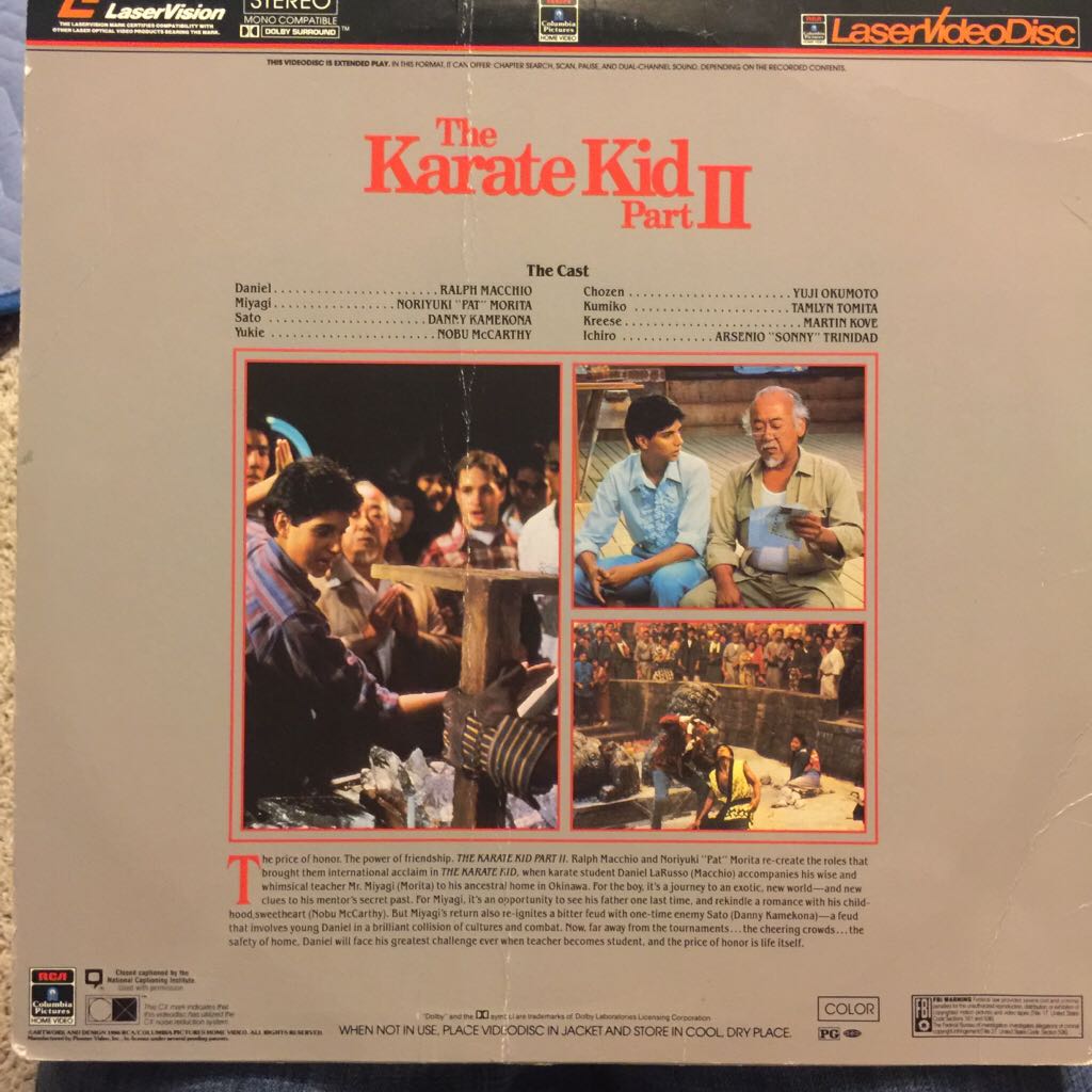 Karate Kid Part II Laser Disc movie collectible [Barcode 043396307179] - Main Image 2