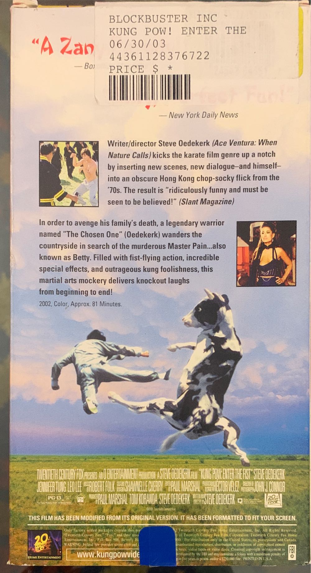 Kung Pow! Enter The Fist VHS movie collectible [Barcode 2454304389] - Main Image 2