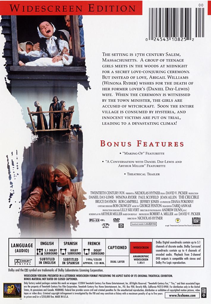 The Crucible Digital Copy movie collectible [Barcode 0024543108252] - Main Image 2