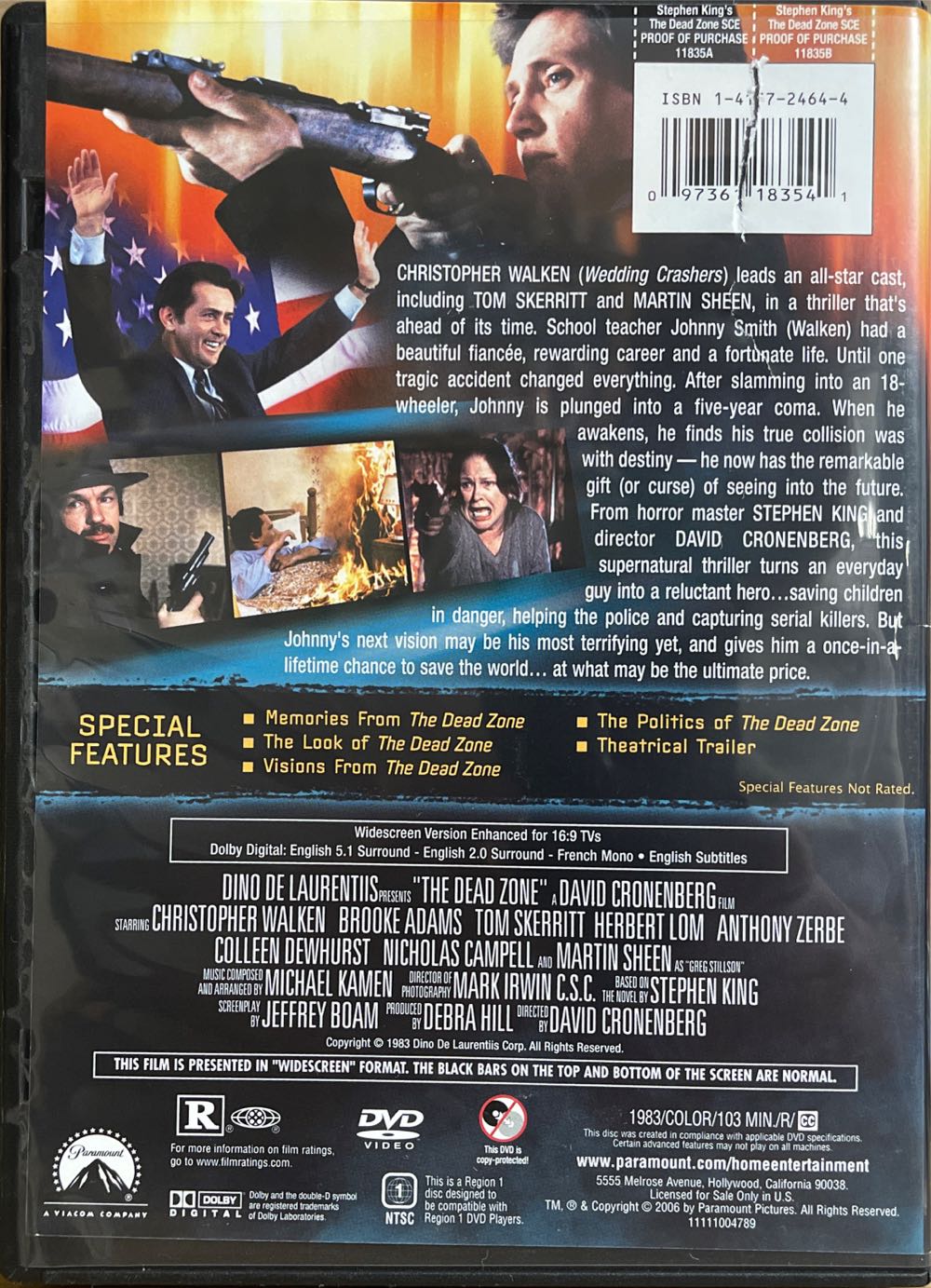 The Dead Zone - Stephen King Collection  Digital Copy movie collectible [Barcode 2074993159050] - Main Image 2