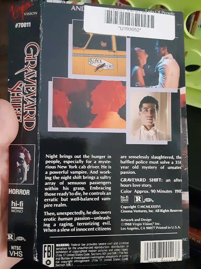 Graveyard Shift VHS movie collectible [Barcode 020897001133] - Main Image 3