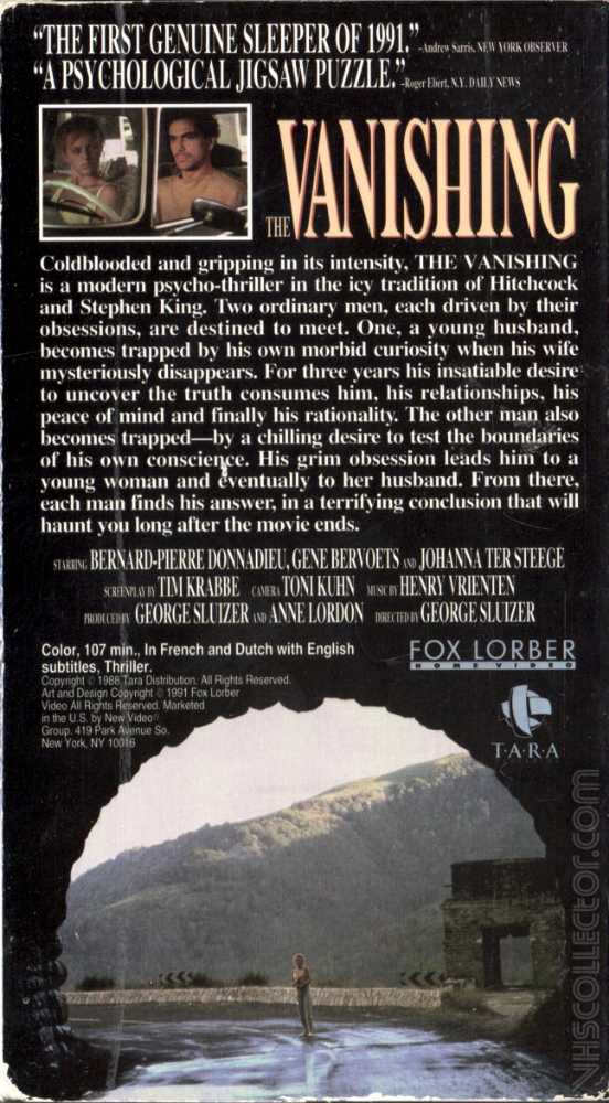 The Vanishing - 1988 Digital Copy movie collectible [Barcode 014381202960] - Main Image 4