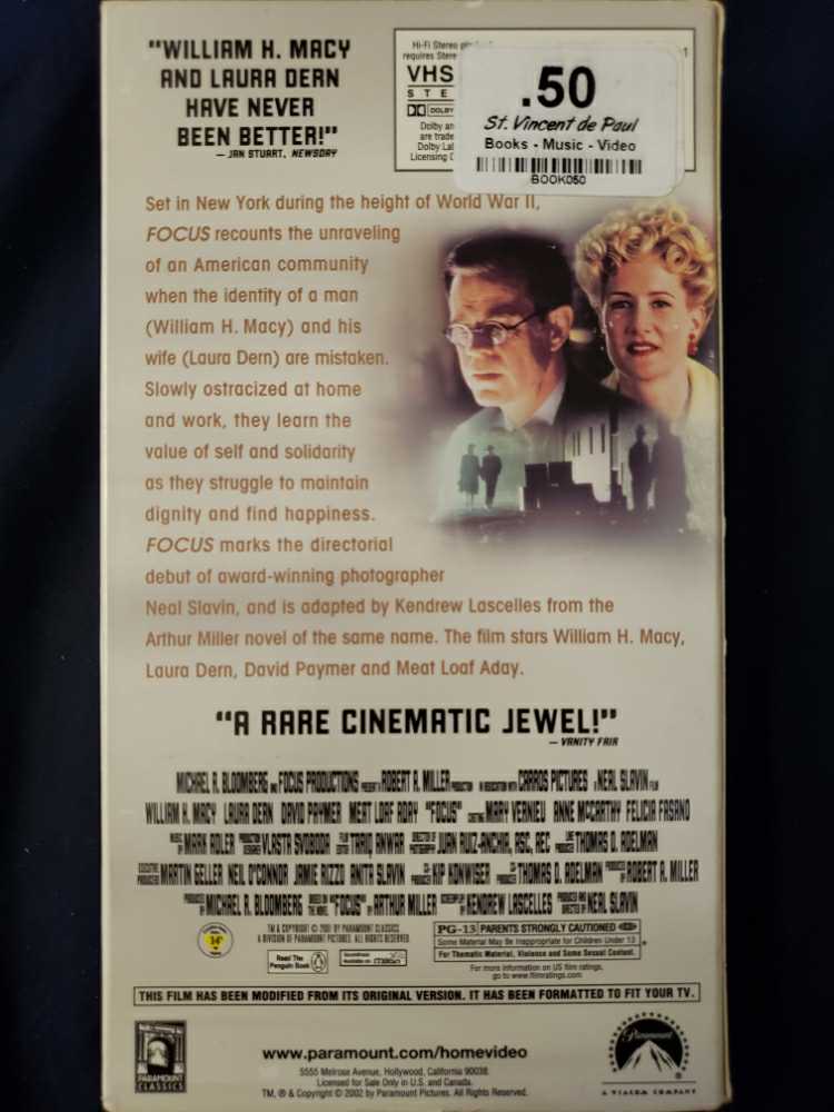Focus VHS movie collectible [Barcode 097363403432] - Main Image 2