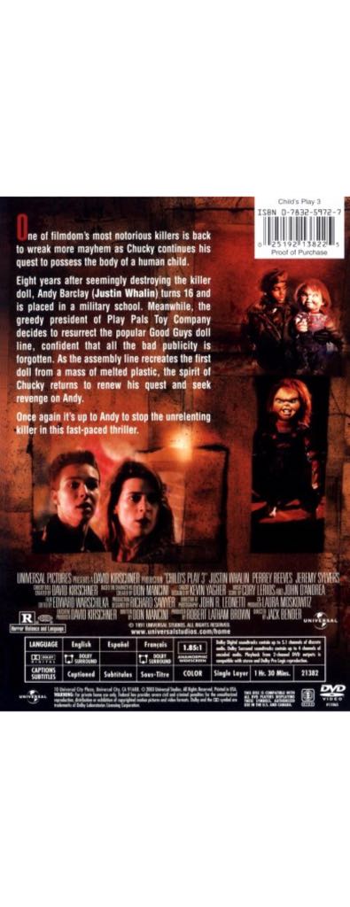 Childs Play 3 DVD movie collectible - Main Image 2