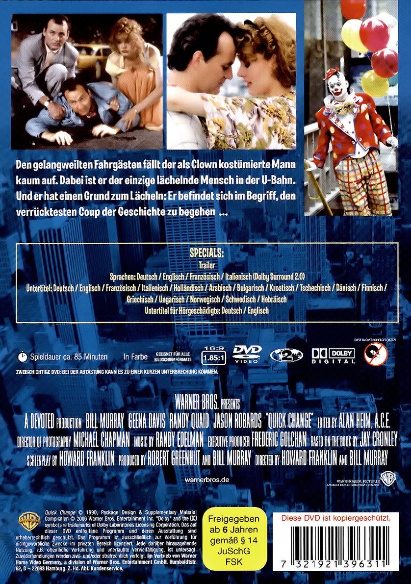 Quick Change DVD movie collectible [Barcode 012569769083] - Main Image 2