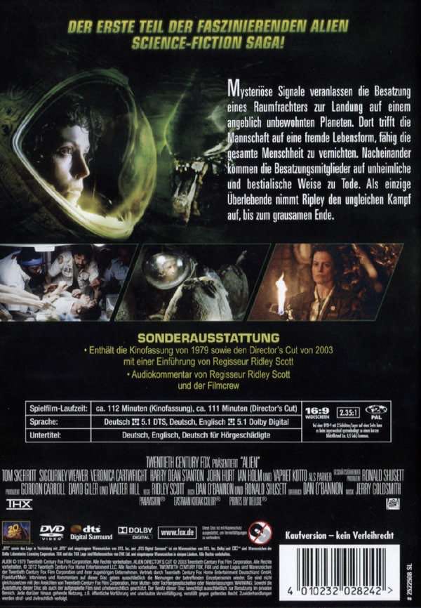 Alien 1 - Jubiläumsedition 20 Jahre DVD movie collectible [Barcode 4010232109088] - Main Image 3