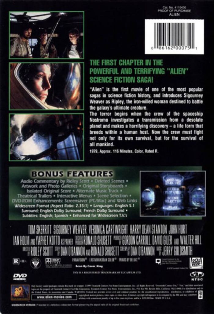 Alien (Director’s Cut) Digital Copy movie collectible [Barcode 5039036001199] - Main Image 2