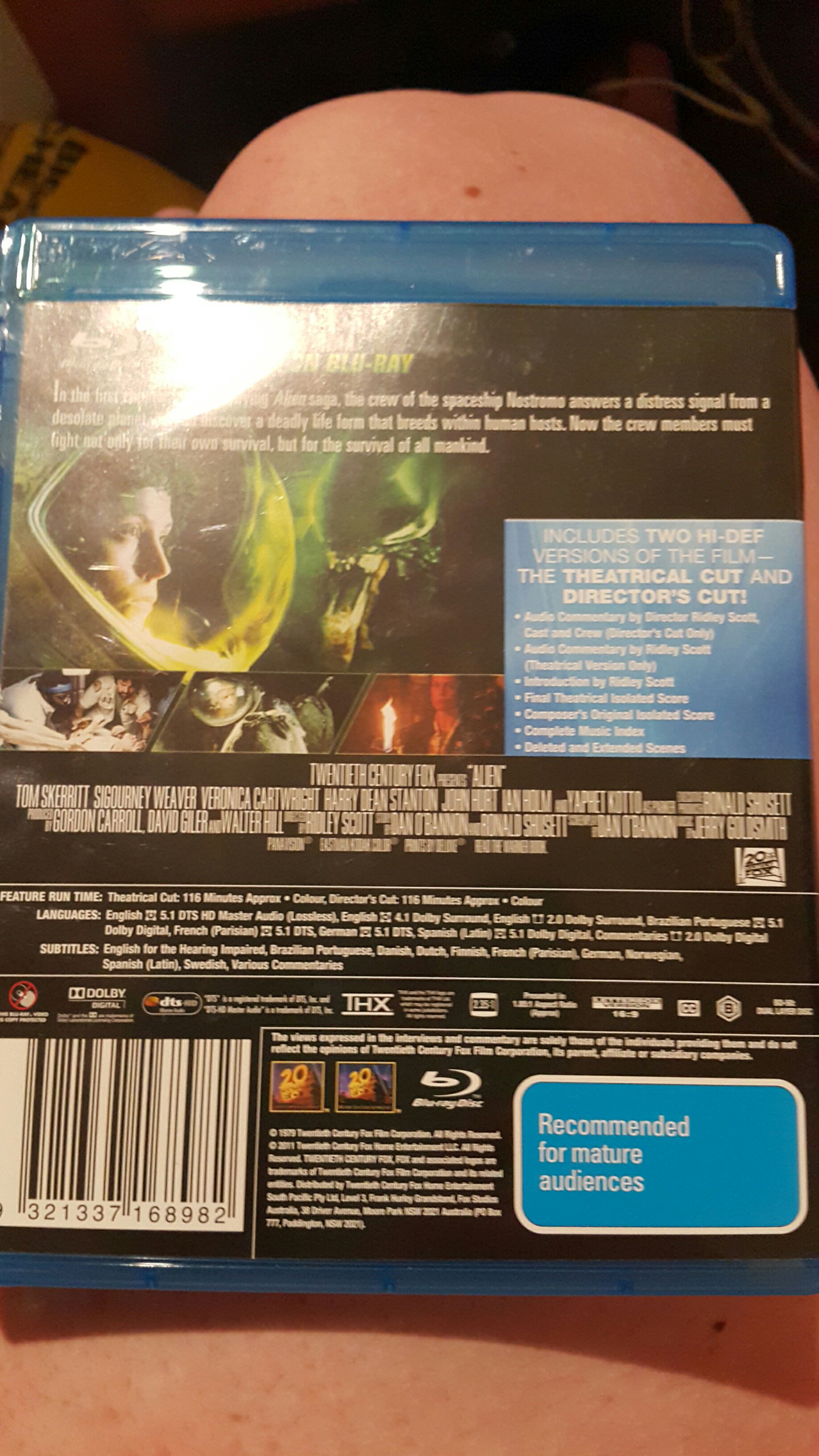 Alien Blu-ray movie collectible [Barcode 9321337168982] - Main Image 2