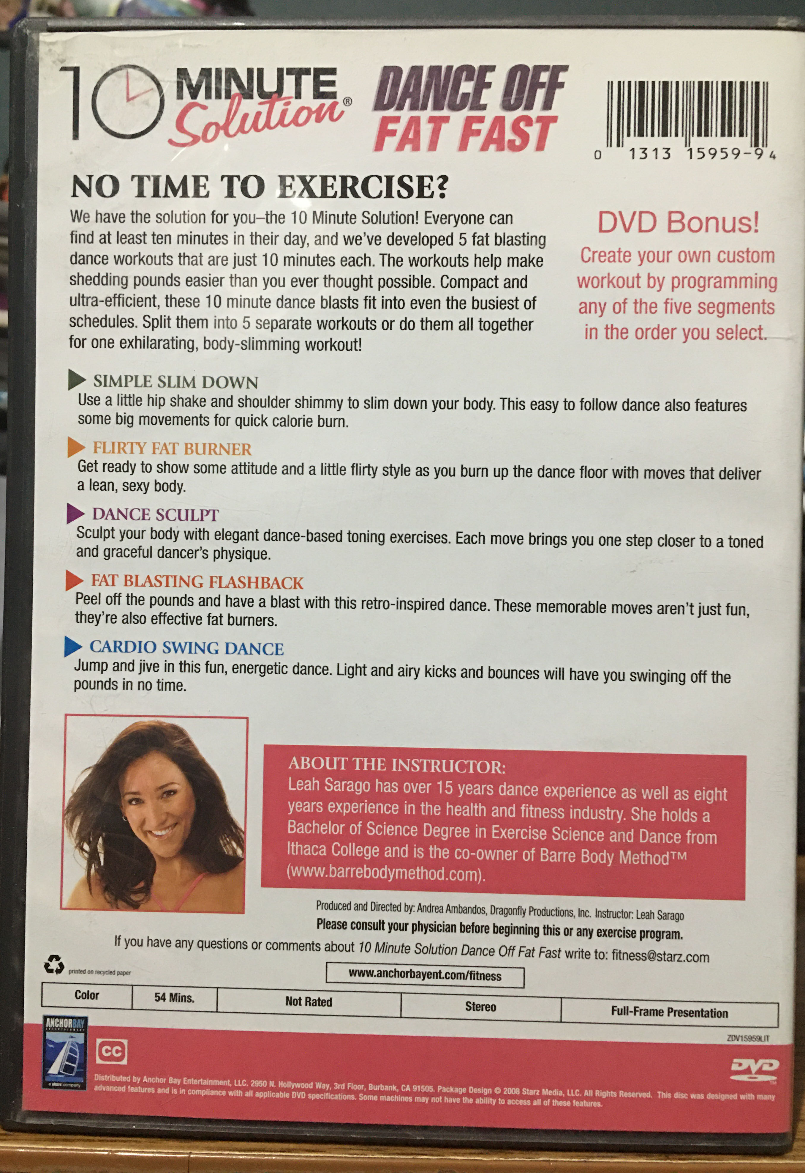 10 Minute Solution - Dance Off Fat Fast - 790 DVD movie collectible [Barcode 013131595994] - Main Image 2