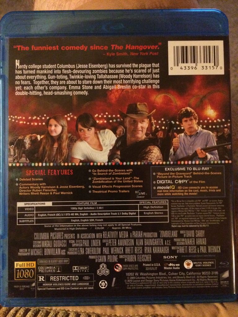 Zombieland Blu-ray movie collectible - Main Image 2