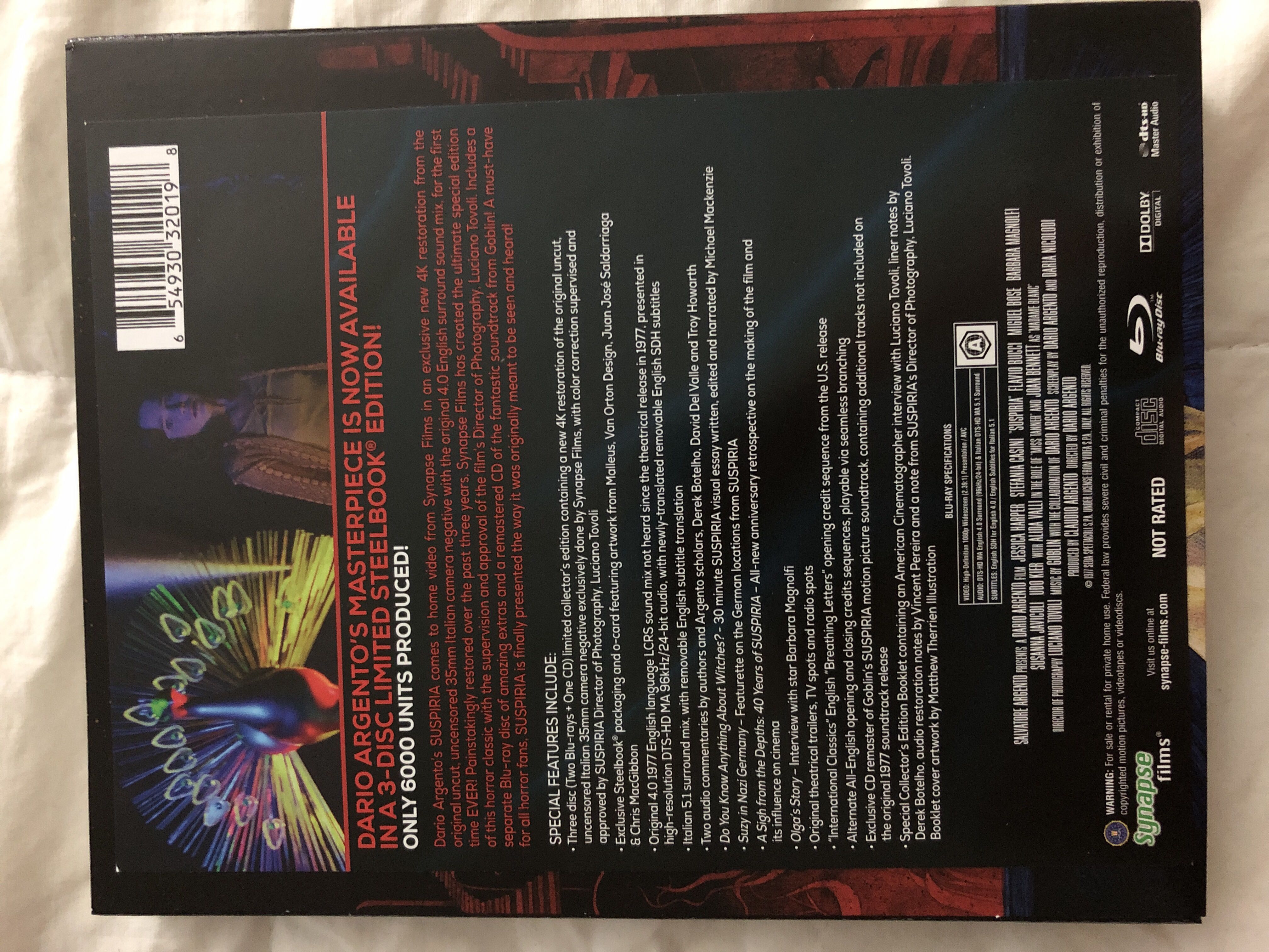 Suspiria Blu-ray movie collectible [Barcode 654930320198] - Main Image 4
