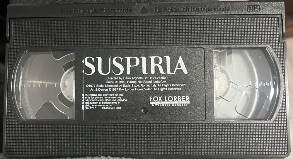 Suspiria VHS movie collectible [Barcode 720917013503] - Main Image 4