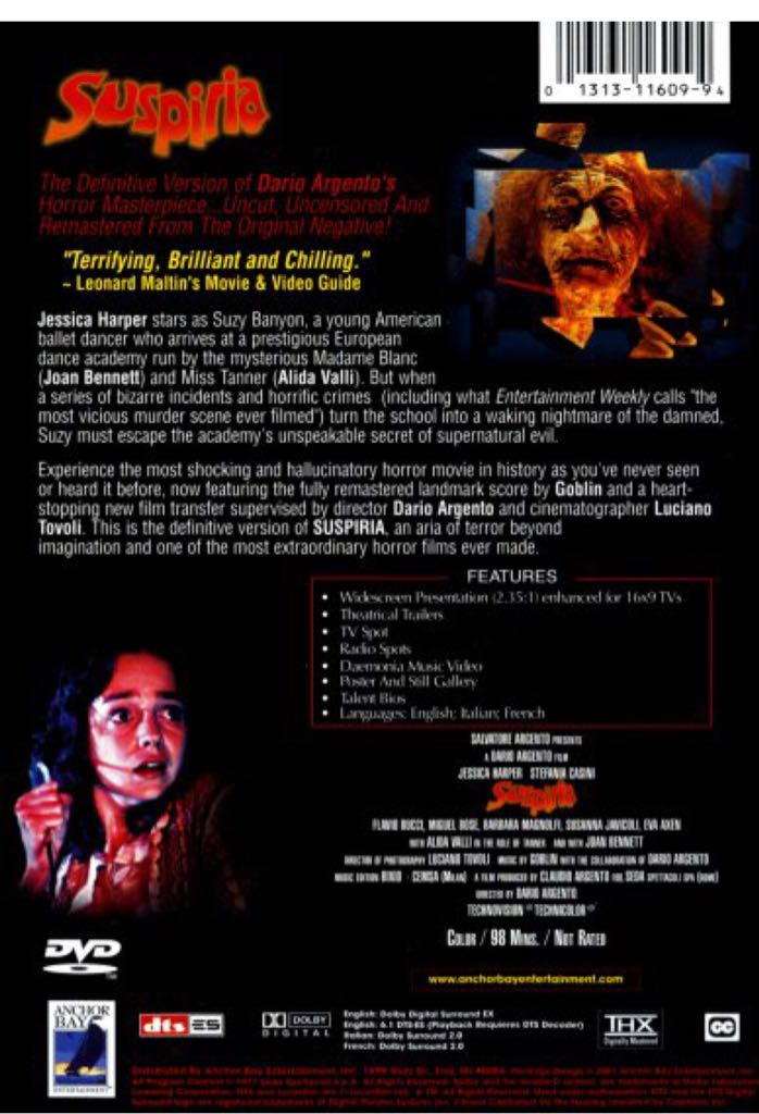 Suspiria DVD movie collectible [Barcode 9322225037311] - Main Image 2