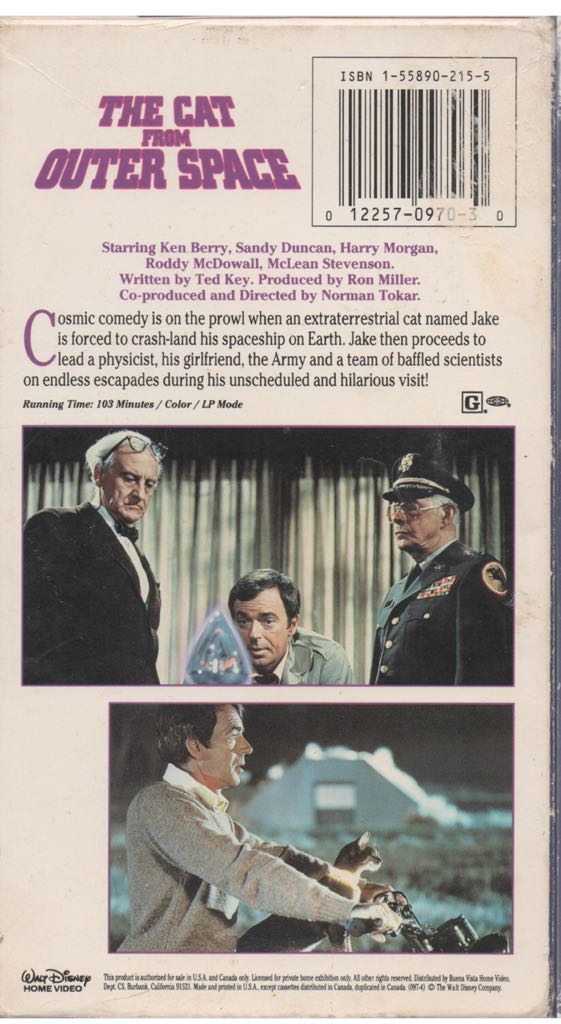 Cat From Outer Space, The VHS movie collectible [Barcode 012257097030] - Main Image 2