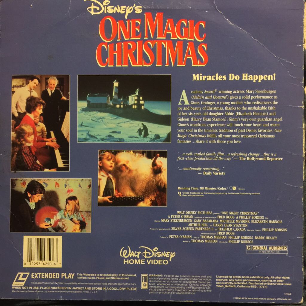 One Magic Christmas Laser Disc movie collectible [Barcode 012257475067] - Main Image 2