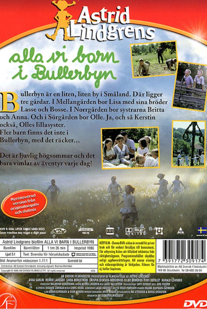 Alla Vi Barn I Bullerbyn DVD movie collectible [Barcode 7391772314376] - Main Image 2