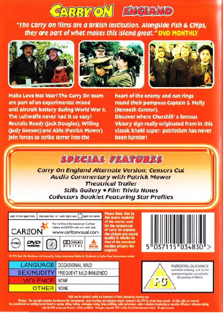 Carry On 028 England DVD movie collectible [Barcode 018619950487] - Main Image 2