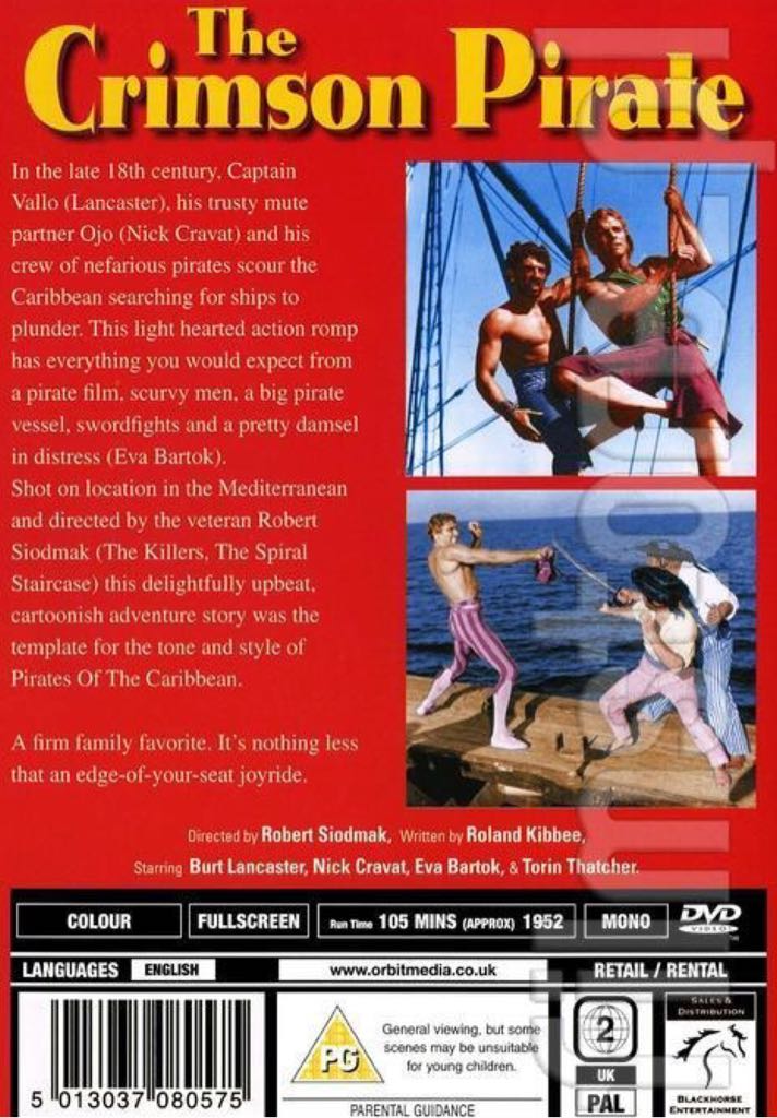 Crimson Pirate, The DVD movie collectible [Barcode 085392752126] - Main Image 2