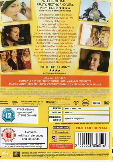 Easy Virtue VHS movie collectible [Barcode 5060002836316] - Main Image 2