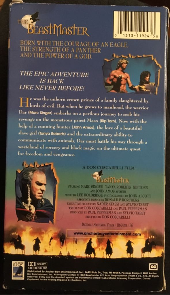The Beastmaster VHS movie collectible [Barcode 013131192438] - Main Image 2