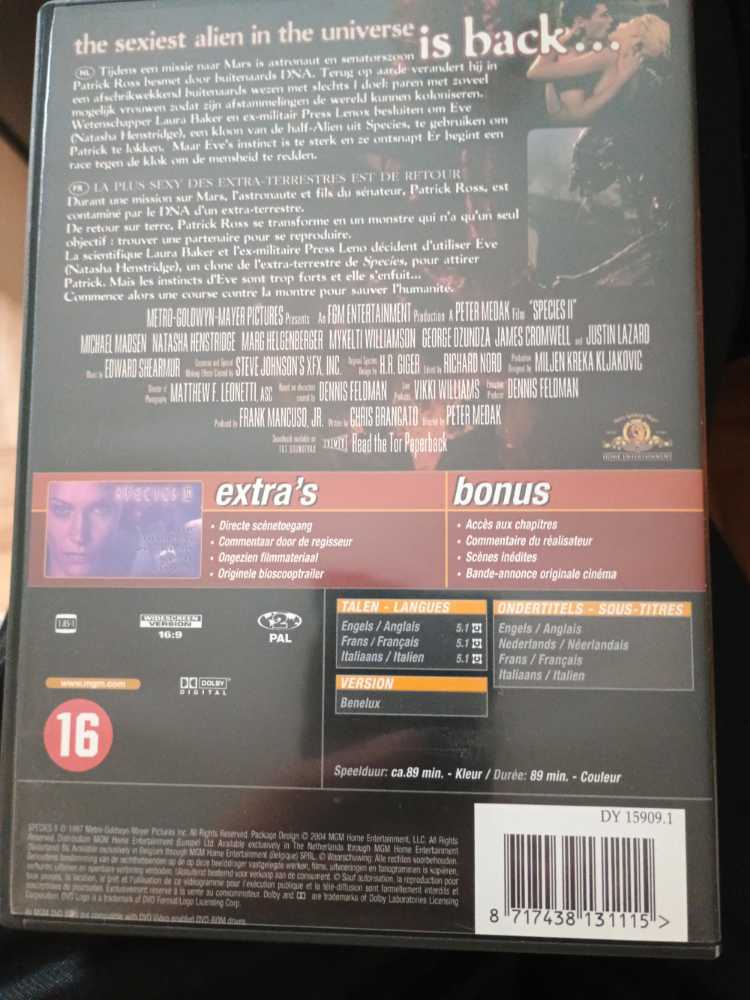 Species II Fandango at Home movie collectible [Barcode 8717438131115] - Main Image 2