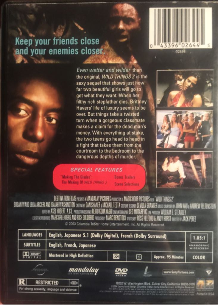 Wild Things 2 DVD movie collectible [Barcode 043396026445] - Main Image 2