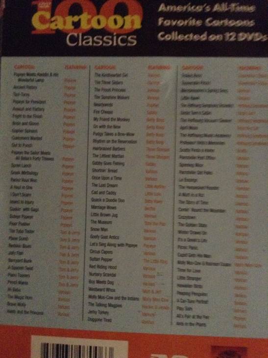 100 Classic Cartoons DVD movie collectible [Barcode 826831070063] - Main Image 2