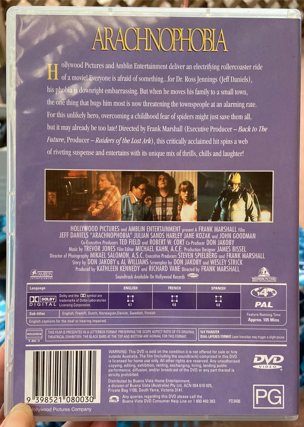 ARACHNOPHOBIA DVD movie collectible [Barcode 9398521080030] - Main Image 3