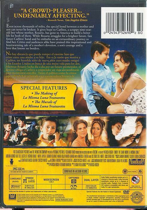 Under the Same Moon/BIN 16 DVD movie collectible [Barcode 024543526902] - Main Image 2