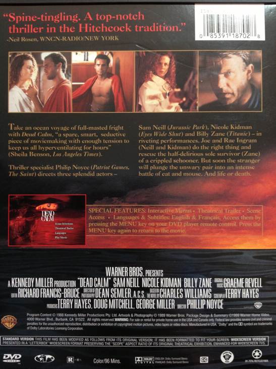 Dead Calm DVD movie collectible [Barcode 085391187028] - Main Image 2