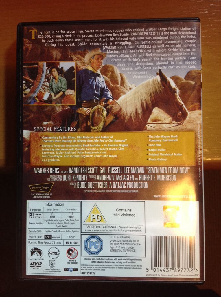 (002) 7 Men From Now DVD-R movie collectible [Barcode 5014437897732] - Main Image 2